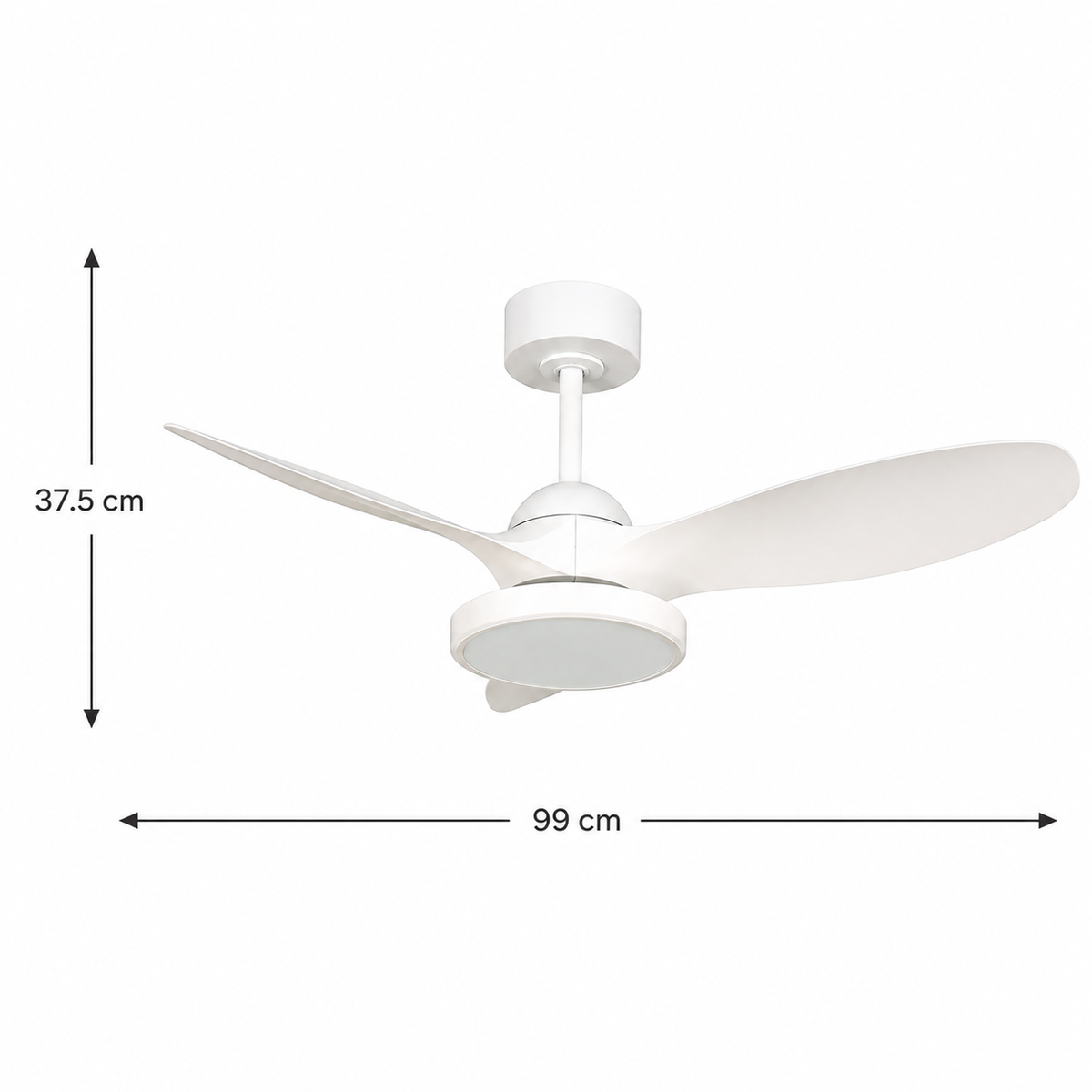 Ventilador de Techo LED Blanco 40" DC 22W CCT con Control Remoto