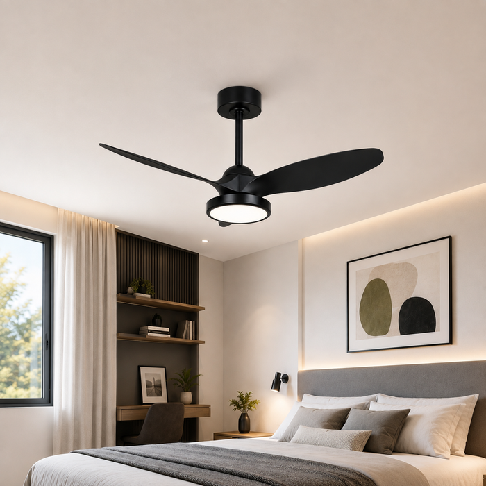 Ventilador de Techo LED Negro 40" DC 22W CCT con Control Remoto
