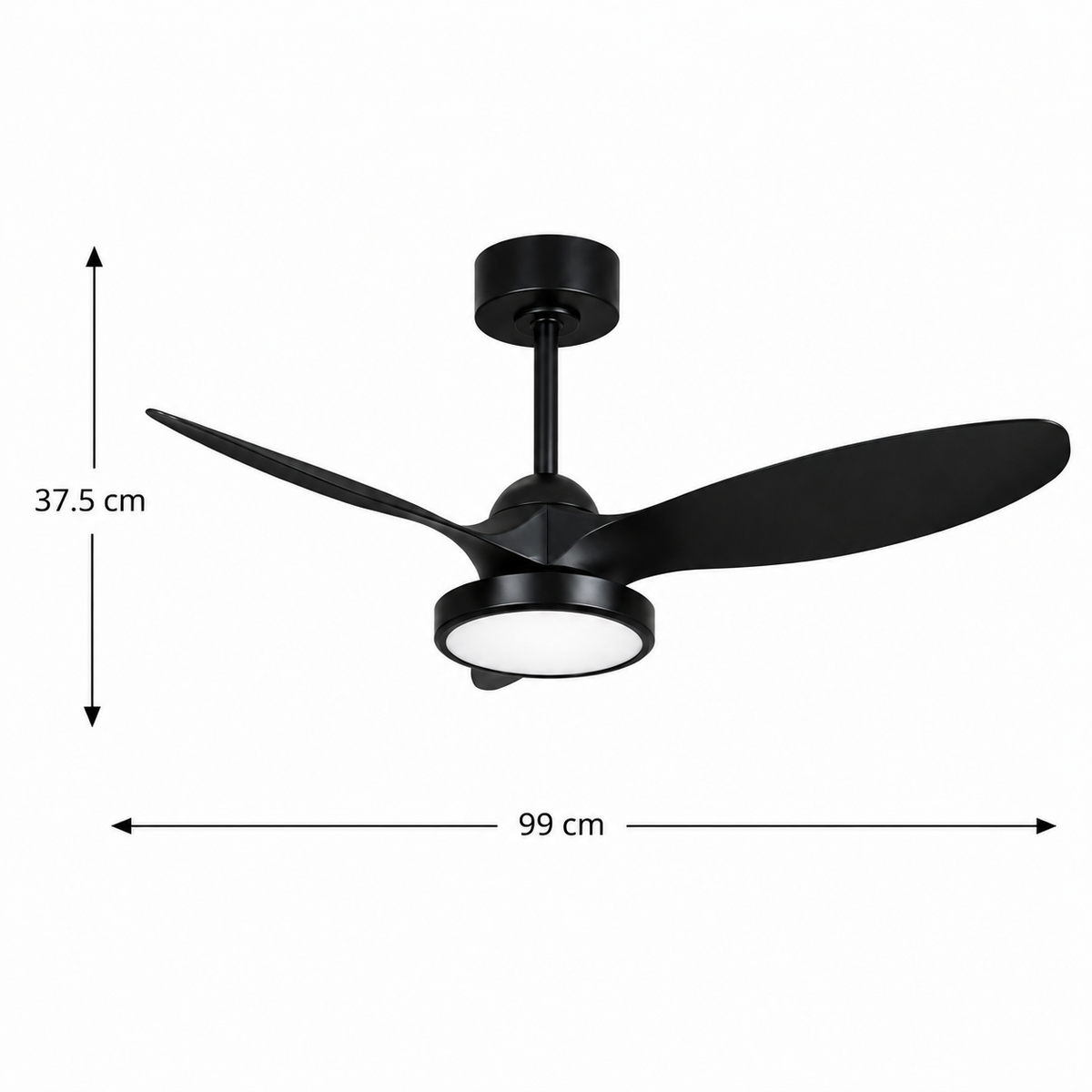 Ventilador de Techo LED Negro 40" DC 22W CCT con Control Remoto