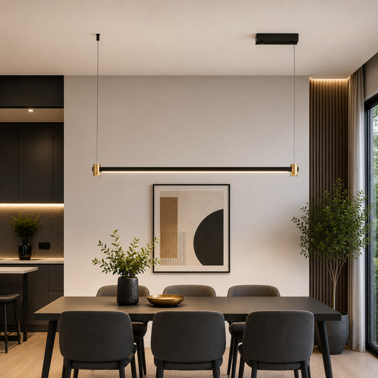 LAMP. LED COLGANTE NEGRO Y DORADO 24W 120-277V 3000K DIMEABLE