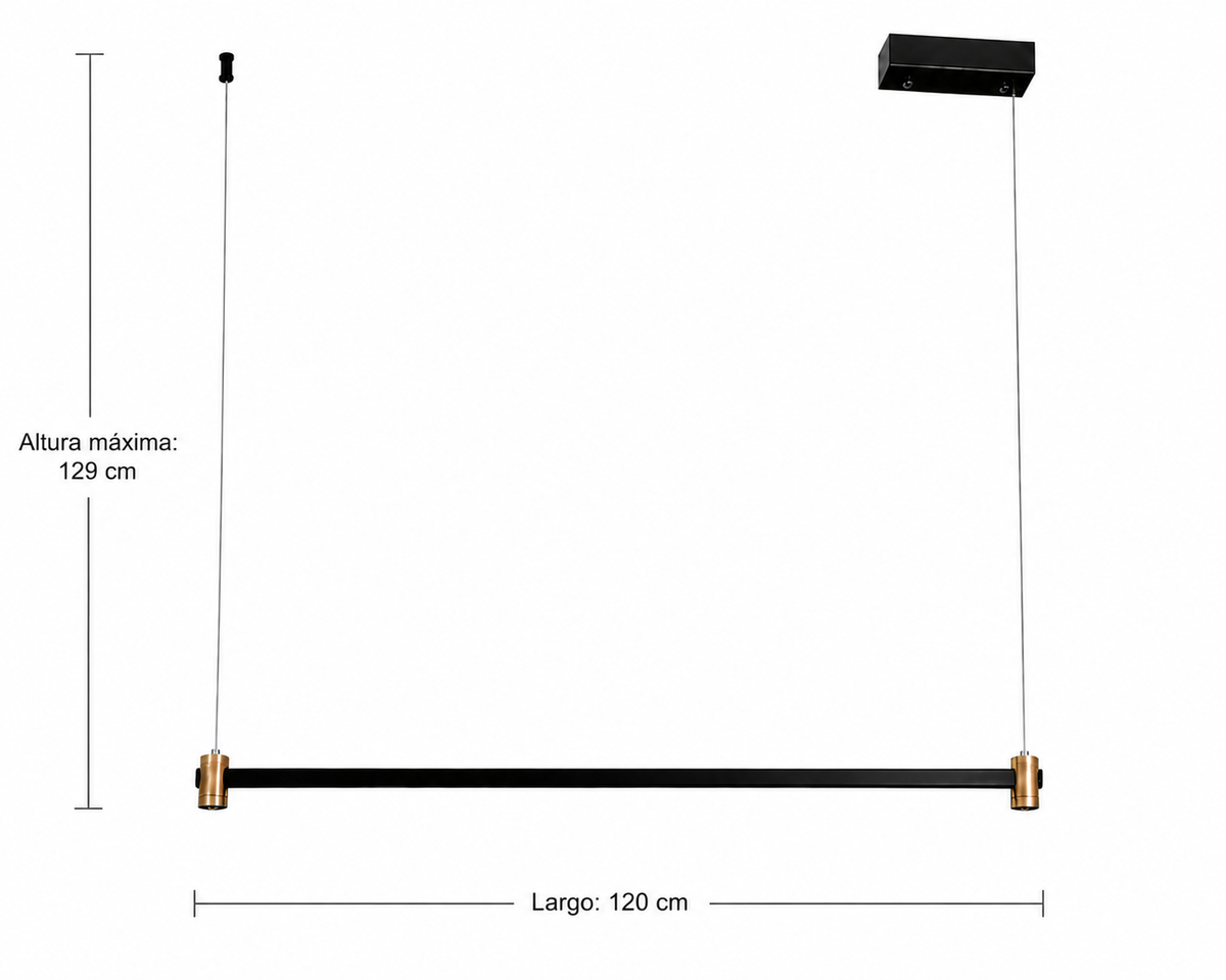 LAMP. LED COLGANTE NEGRO Y DORADO 24W 120-277V 3000K DIMEABLE