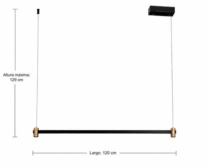 LAMP. LED COLGANTE NEGRO Y DORADO 24W 120-277V 3000K DIMEABLE
