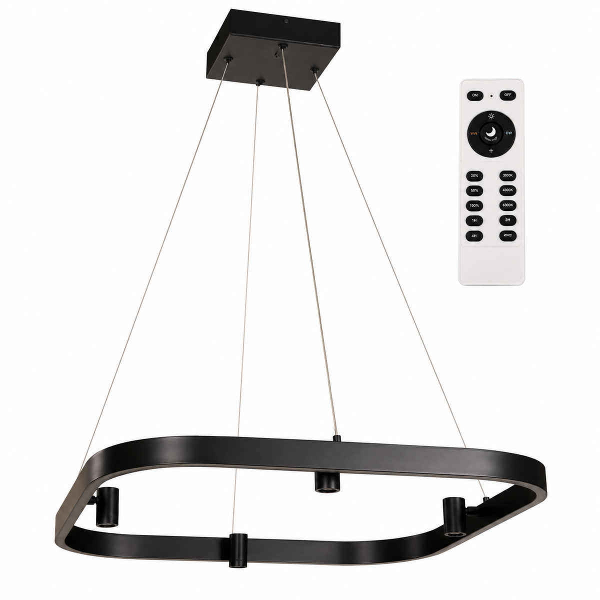LAMP. LED COLGANTE NEGRO 36W 100-277V 3000K/6000K DIMIABLE CON CONTROL REMOTO