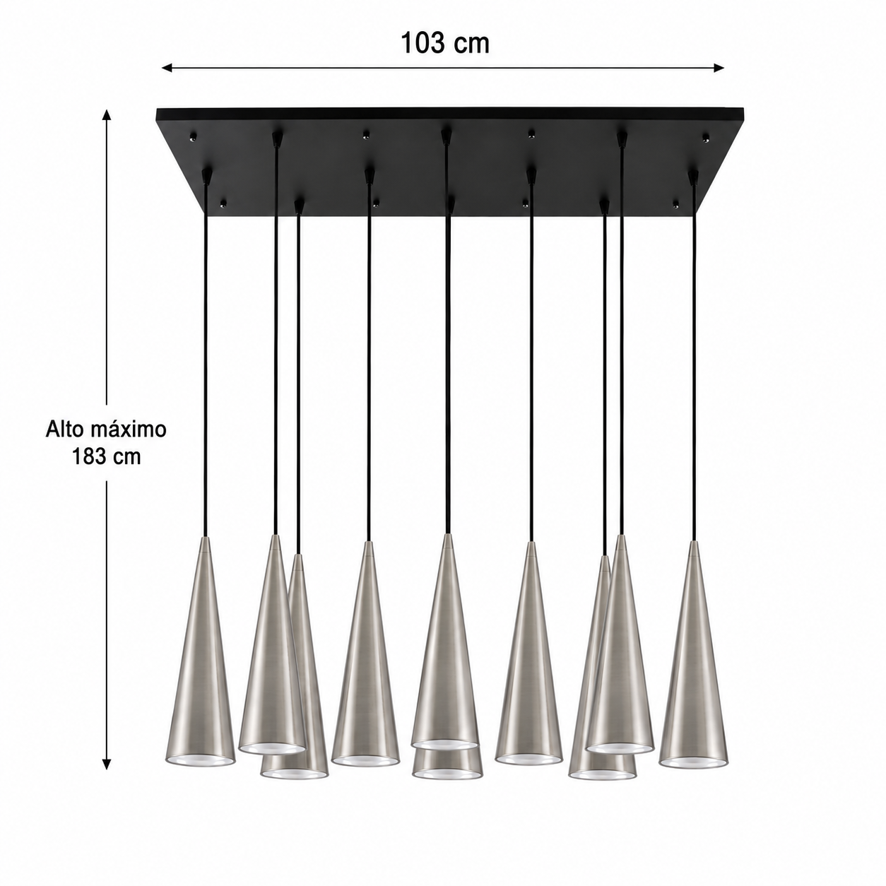 LAMP. COLGANTE NEGRO 10L E27 25W