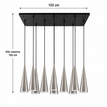 LAMP. COLGANTE NEGRO 10L E27 25W