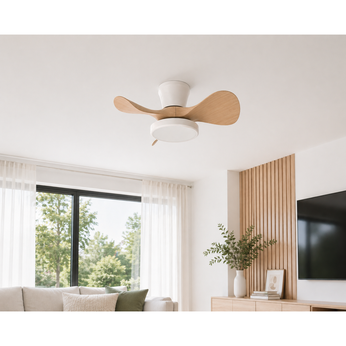 VENTILADOR LED DE TECHO BLANCO 22" DC 22W 100-240V 3000K/4000/6500K C/R