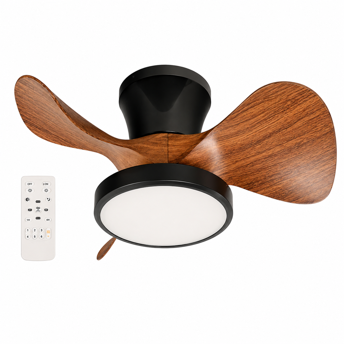 VENTILADOR LED DE TECHO NEGRO 22" DC 22W 100-240V 3000K/4000/6500K C/R