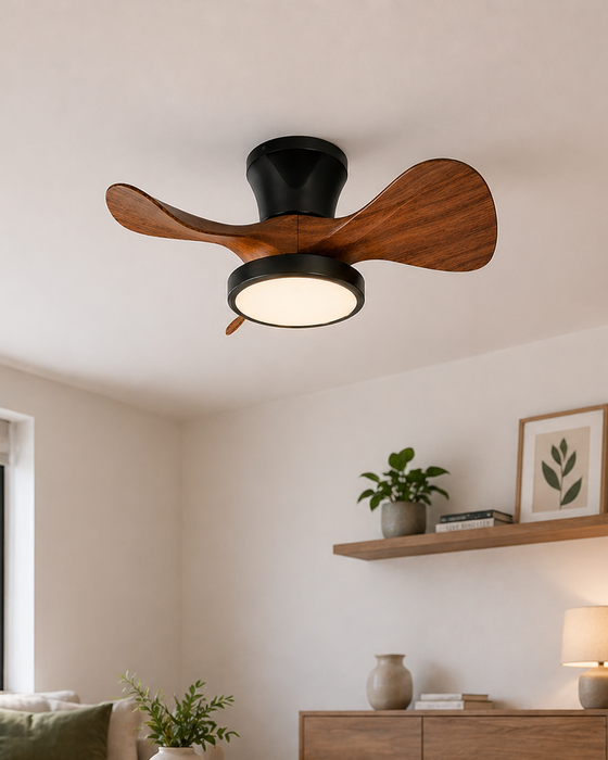 Ventilador LED de Techo Negro 22” con Control Remoto