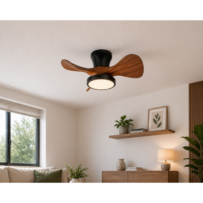 Ventilador LED de Techo Negro 22” con Control Remoto