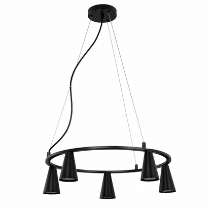 Lámpara Colgante Negra 5 Luces GU10 50W Diseño Moderno