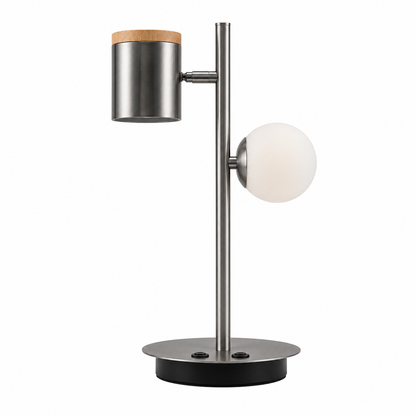 LAMP. DE MESA NIQUEL SATINADO 2L GU10 5W
