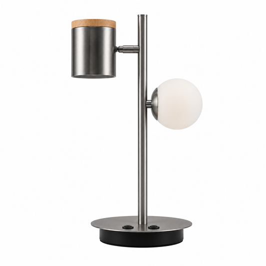 LAMP. DE MESA NIQUEL SATINADO 2L GU10 5W