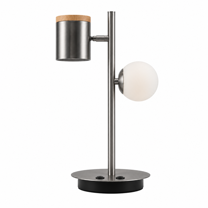 Lámpara de Mesa Níquel Satinado 2 Luces GU10 5W