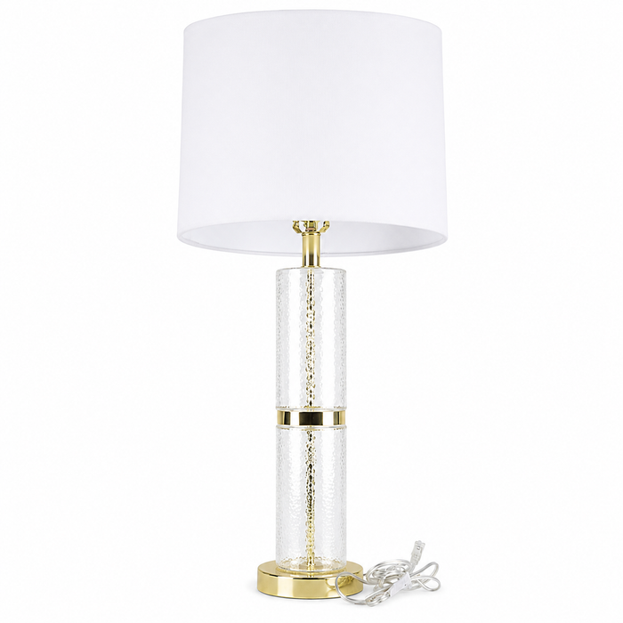 Lámpara de mesa en bronce pulido 1 luz E27 100W
