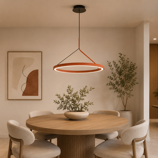 LAMP. LED COLGANTE NEGRO Y TERRACOTA 26W 100-240V 3000K