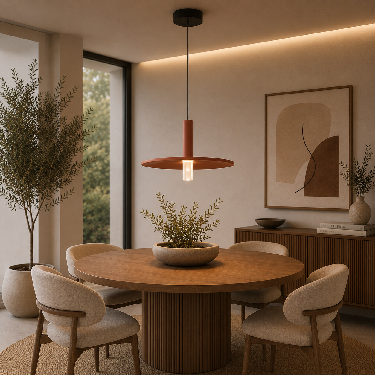 LAMP. LED COLGANTE NEGRO Y TERRACOTA 6W 100-240V 3000K