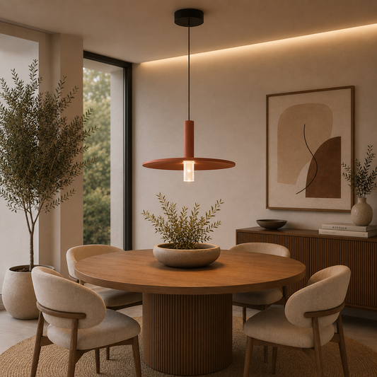LAMP. LED COLGANTE NEGRO Y TERRACOTA 6W 100-240V 3000K