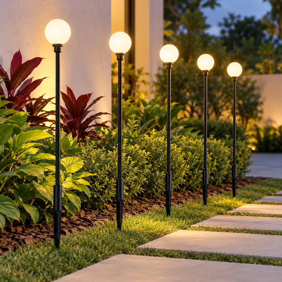 Estaca LED decorativa de 5 luces 0.1W 100-240V 2500K Luz Cálida