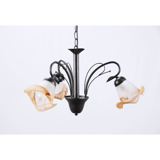 LAMP. COLGANTE BRONCE ANTIGUO 3L E27 60W