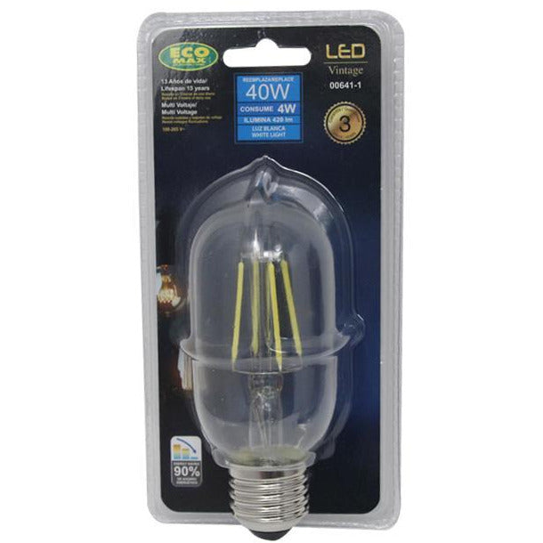 BOMBILLO LED FILAMENTO T45 E27 4W 100-265V 6500K