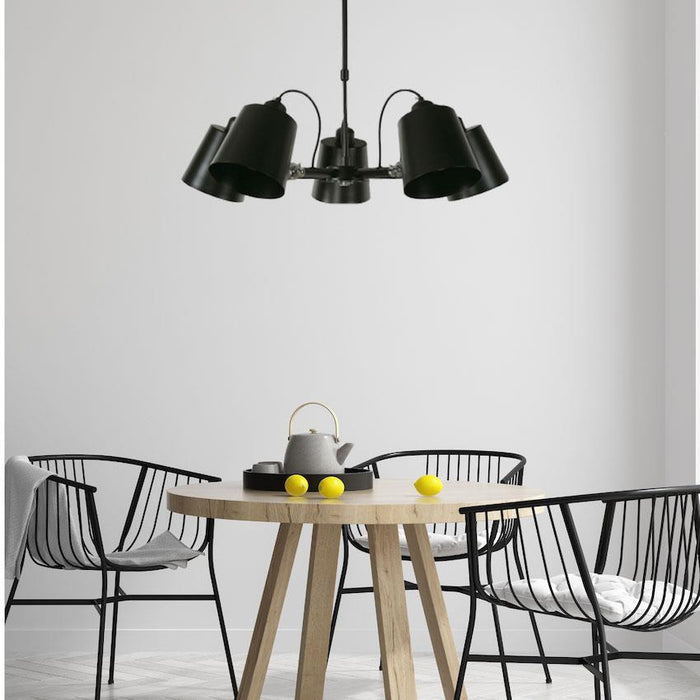 Lámpara Techo Negro 5L E27 40W