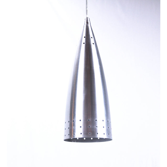 LAMP. COLGANTE PLATEADO 1L E27 60W
