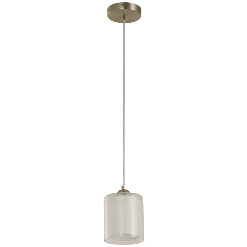 LAMP. COLGANTE NÍQUEL SATINADO 1L E27 40W