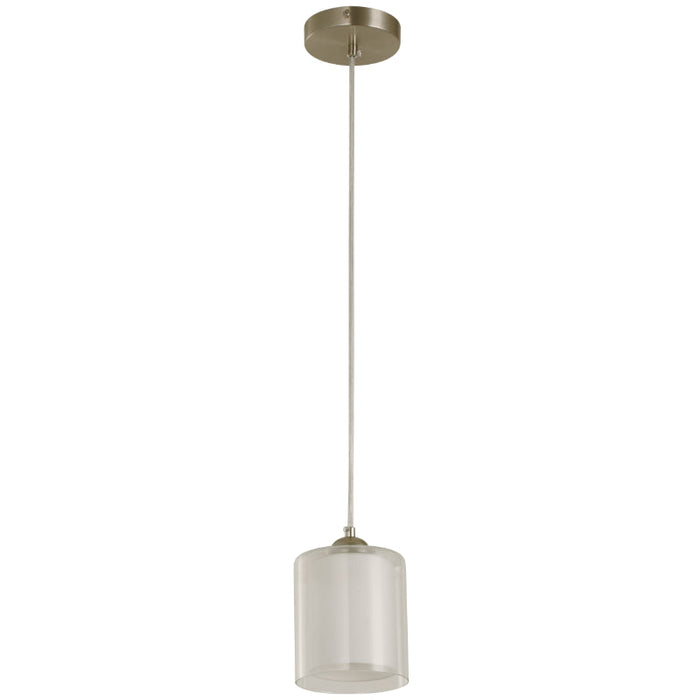 LAMP. COLGANTE NÍQUEL SATINADO 1L E27 40W