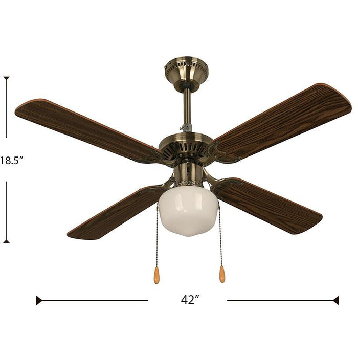 VENTILADOR DE TECHO 42" BRONCE ANTIGUO 1L E27 40W