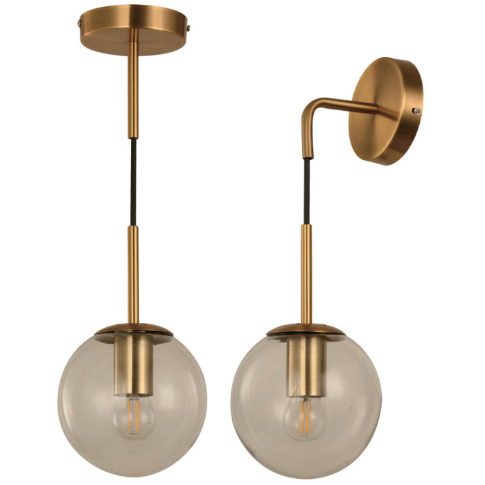 LAMP. PARED/TECHO BRONCE ANTIGUO 1L E27 40W