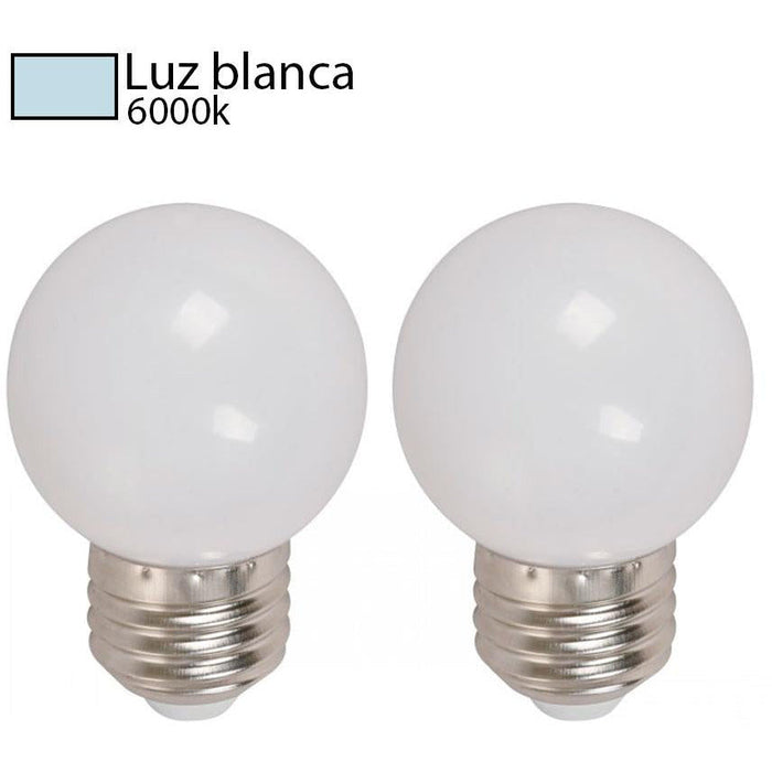 BOMBILLO LED G45 E27 1W 120V 6000K 2 PIEZAS