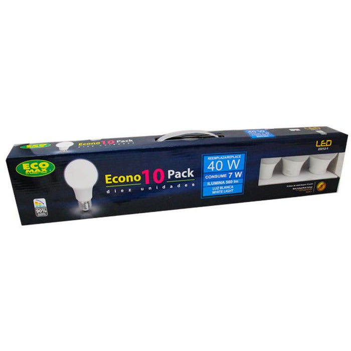 BOMBILLO LED A55 E27 7W 100-240V 6000K 10 PIEZAS