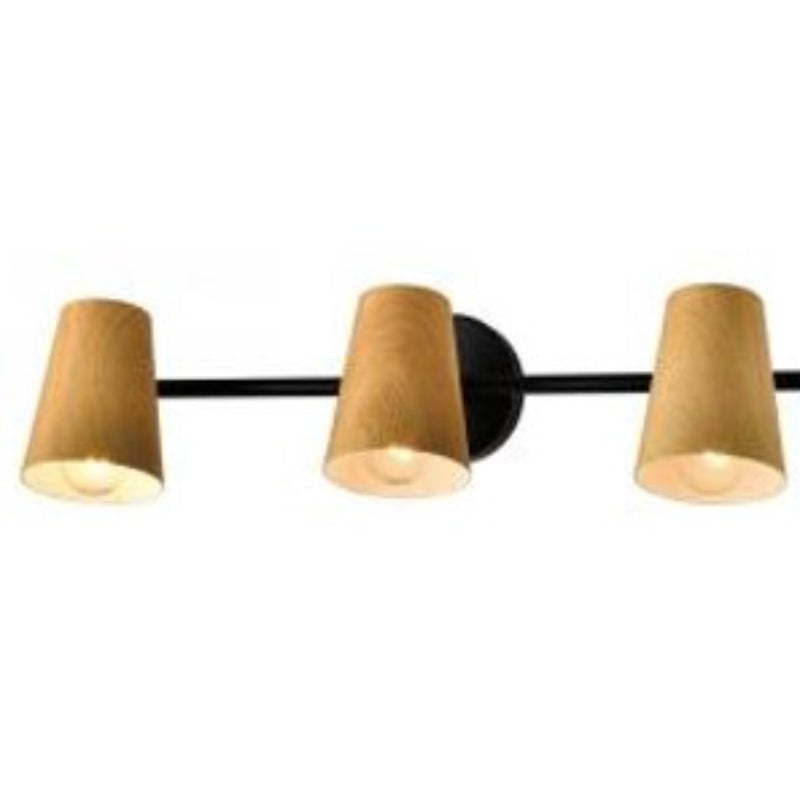 LAMP. DE PARED DIRIGIBLE ACAB. MADERA Y NEGRO 3L E27 25W