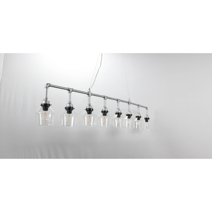 LAMP. COLGANTE NÍQUEL SATINADO 8L E27 40W