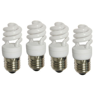 BOMBILLO CFL SEMI-ESPIRAL E27 8W 2700K 4 PIEZAS