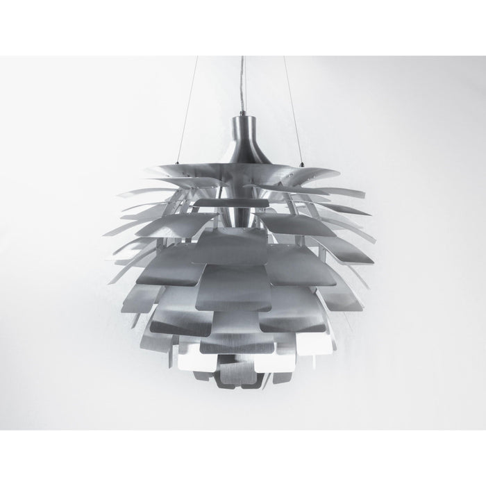 LAMP. COLGANTE PLATEADO 1L E27 100W