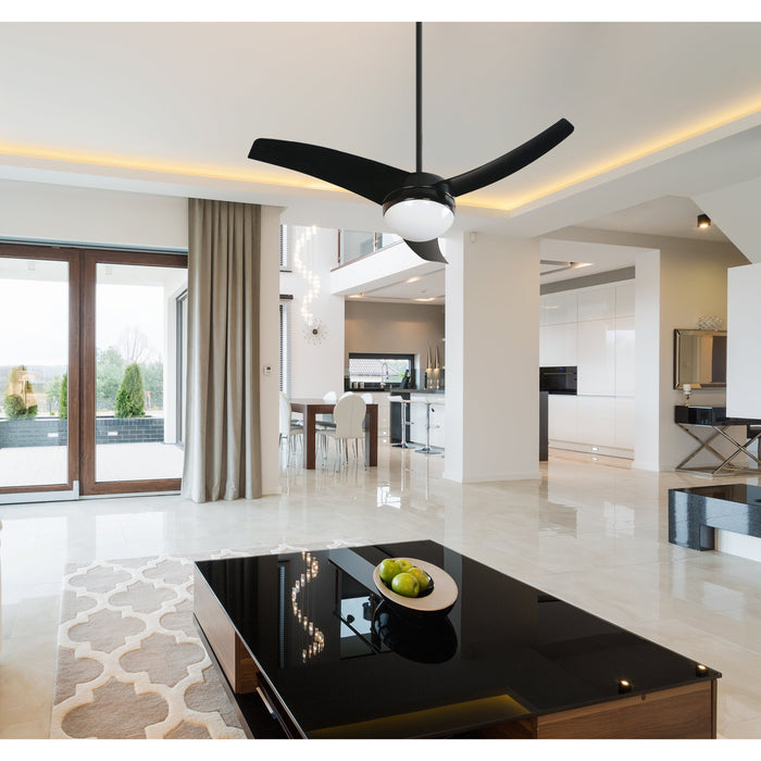 VENTILADOR DE TECHO 42" NEGRO 2L E27 40W CON CONTROL DE PARED