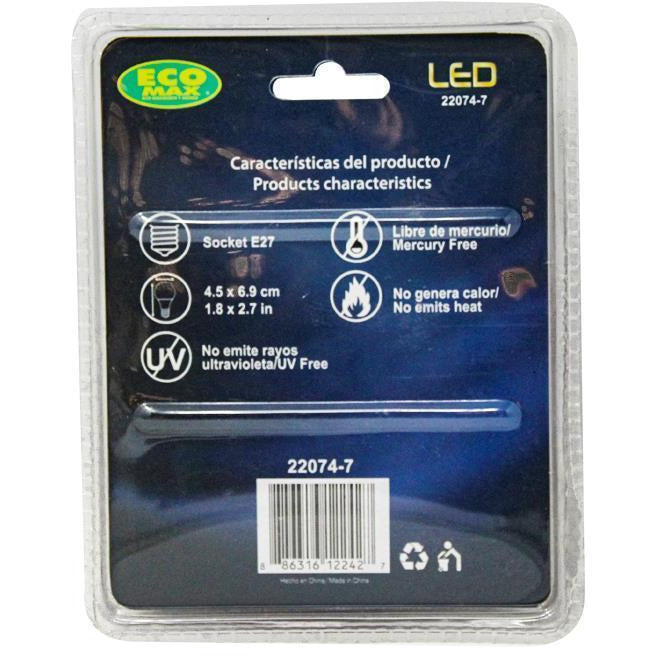 BOMBILLO LED G45 E27 1W 120V ROJO 2 PIEZAS