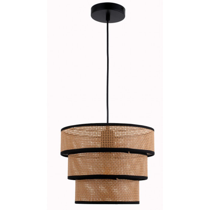 LAMP. COLGANTE 1L NEGRO Y CHOCOLATE 40W 120V E27