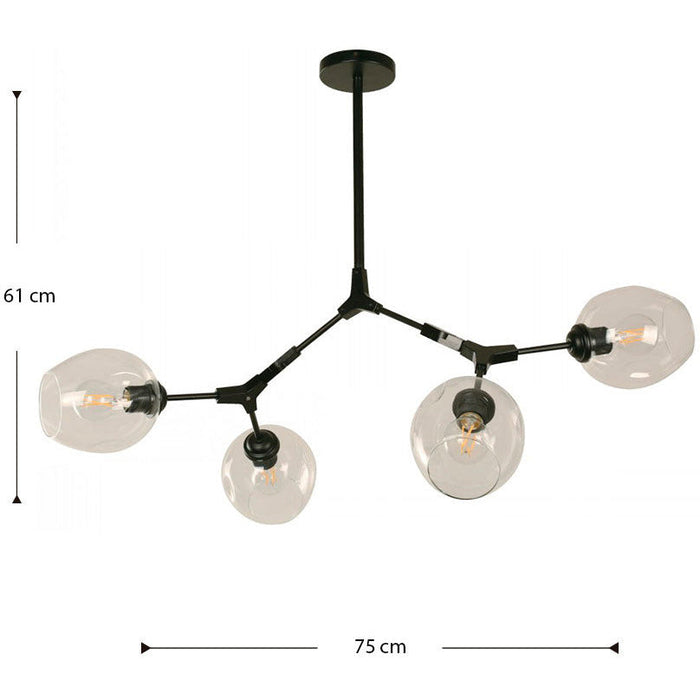 LAMP. COLGANTE NEGRO 4L E27 40W