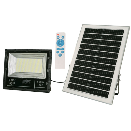 LAMP. LED EXT. REFLECTOR SOLAR NEGRO 3.2V 500W 6500K CONTRO REMOTO