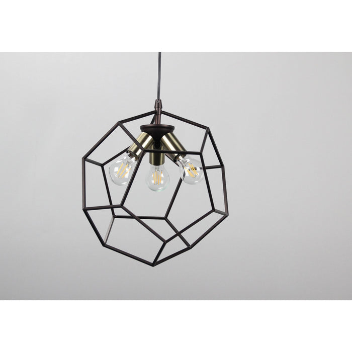 LAMP. COLGANTE BRONCE 3L E26 40W