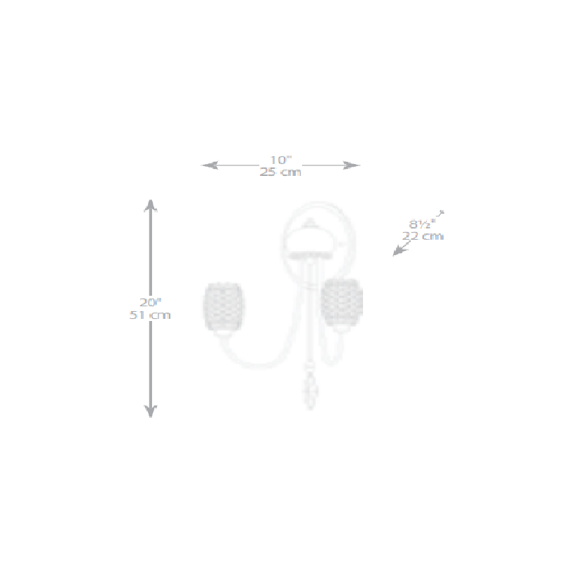 LAMP. PARED CRISTAL DIONYX 2L G9 40W