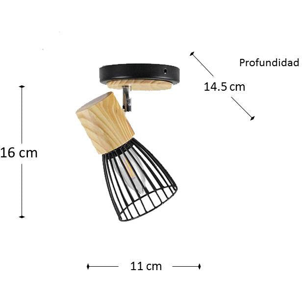LAMP. TECHO REFLECTORA NEGRO Y CROMO 1L E27 40W