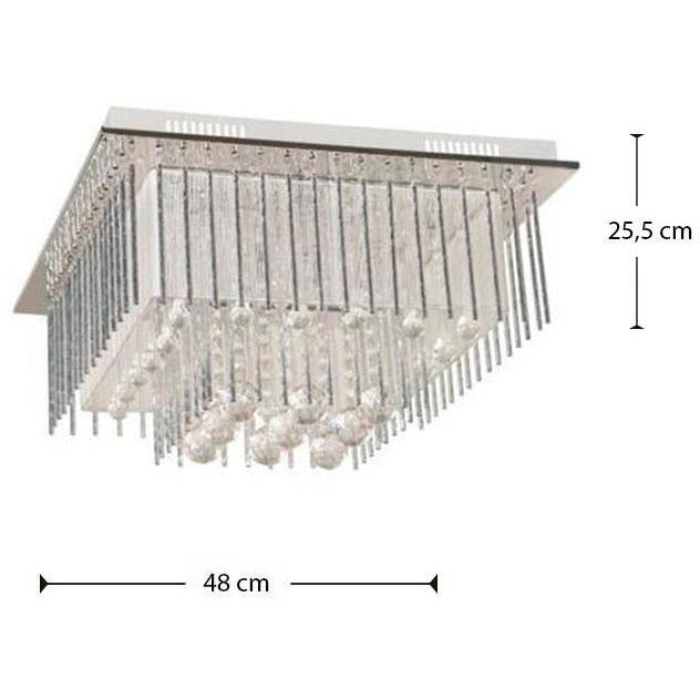 LAMP. TECHO CROMO 8L G4 20W (I/B) CONTROL REMOTO Y LUCES LED INCL.
