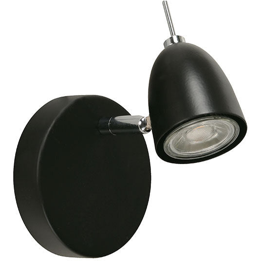 LAMP. PARED NEGRO CROMO 1L MR16 GU10 50W