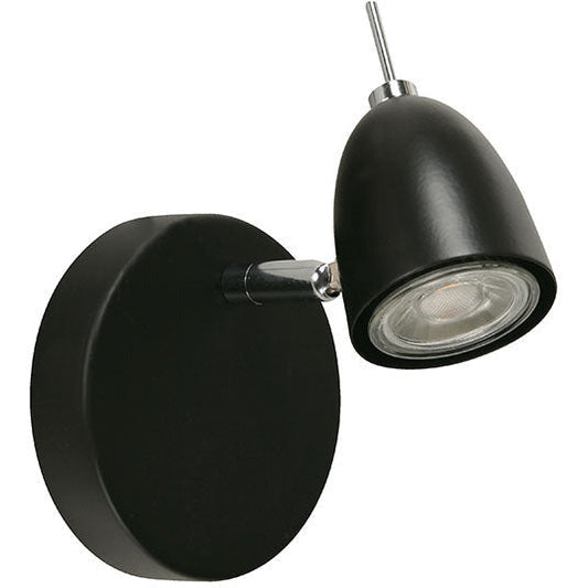 LAMP. PARED NEGRO CROMO 1L MR16 GU10 50W