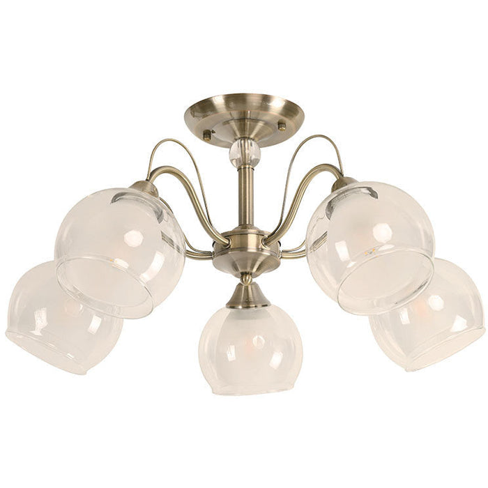 LAMP. TECHO BRONCE ANTIGUO 5L E27 40W