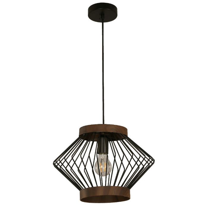 LAMP. COLGANTE NEGRO 1L E27 60W