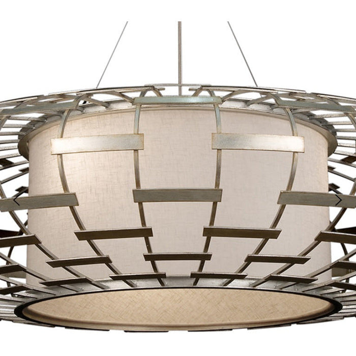LAMP. COLGANTE ROUND ALLEGRETTO PLATEADO 3L E27 60W